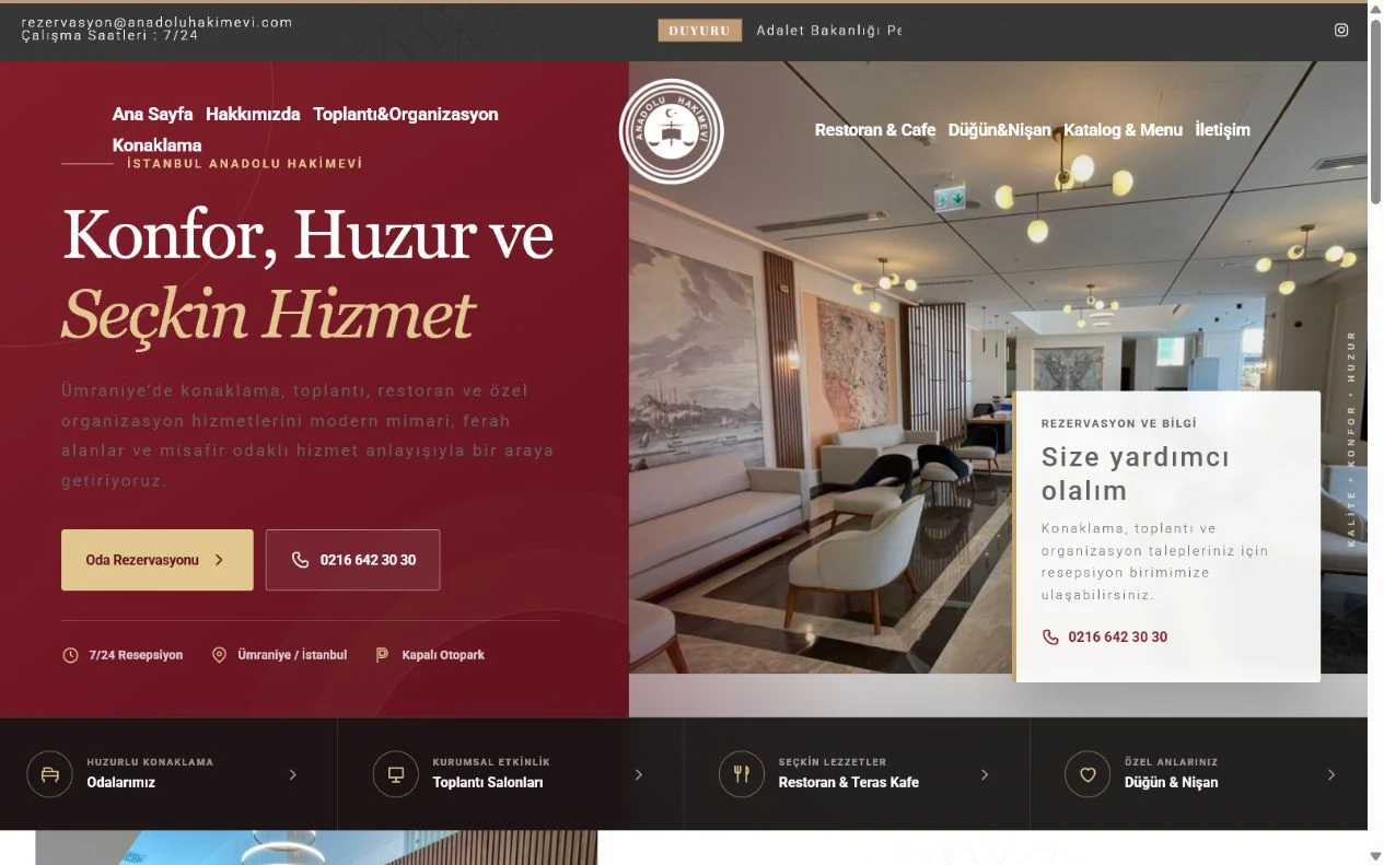 Anadolu Hakimevi web sitesi tasarımı