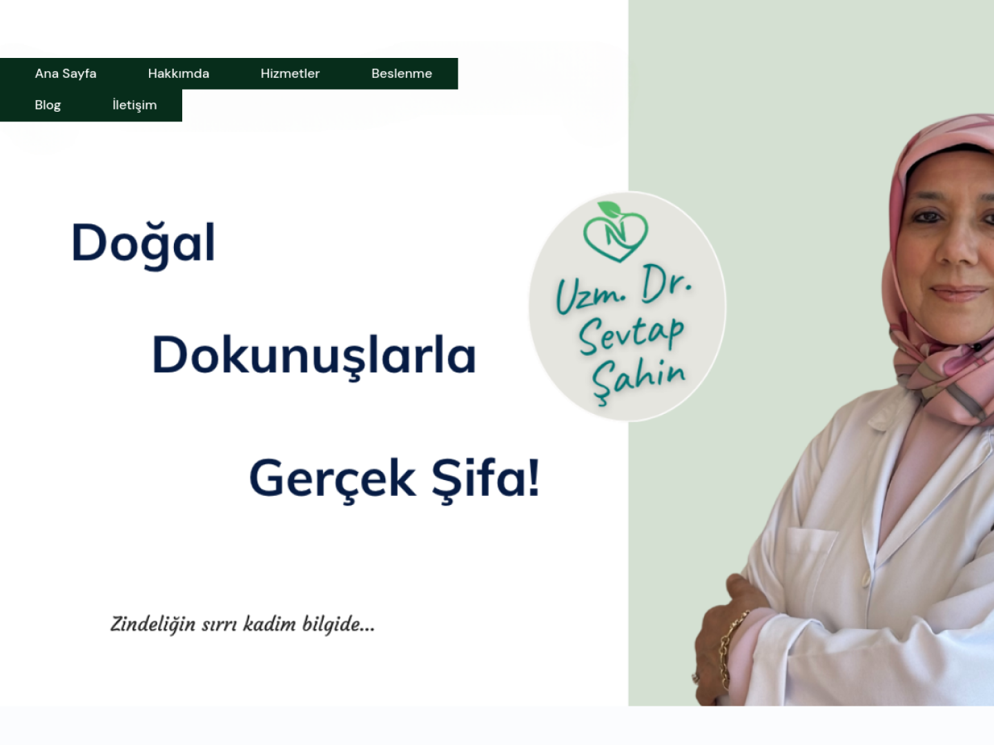 Dr. Sevtap Şahin web sitesi tasarımı