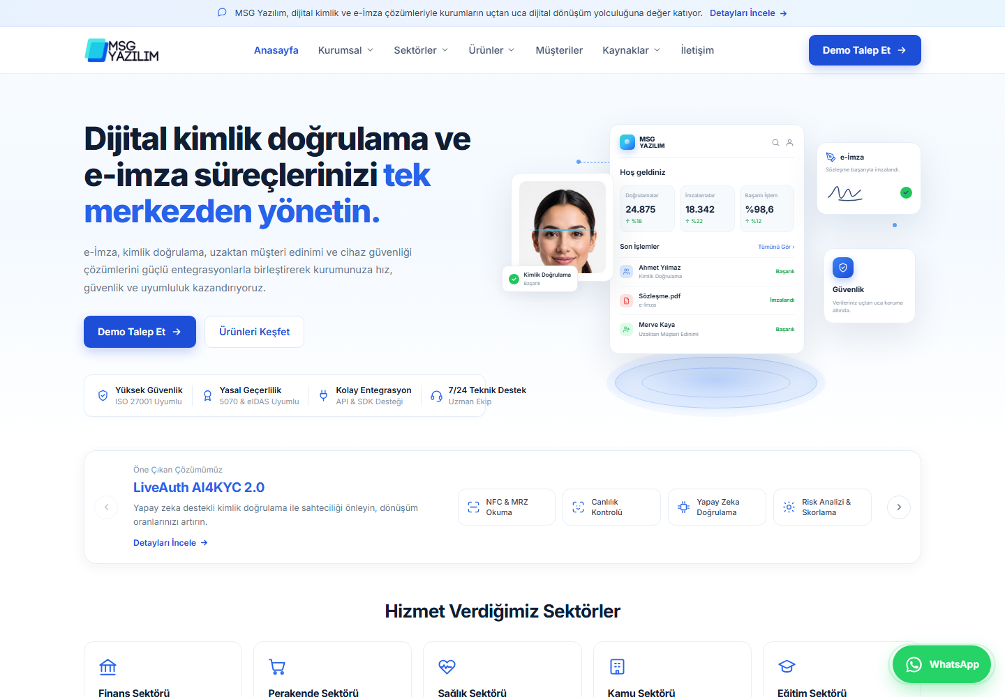 MSG Yazılım web sitesi tasarımı