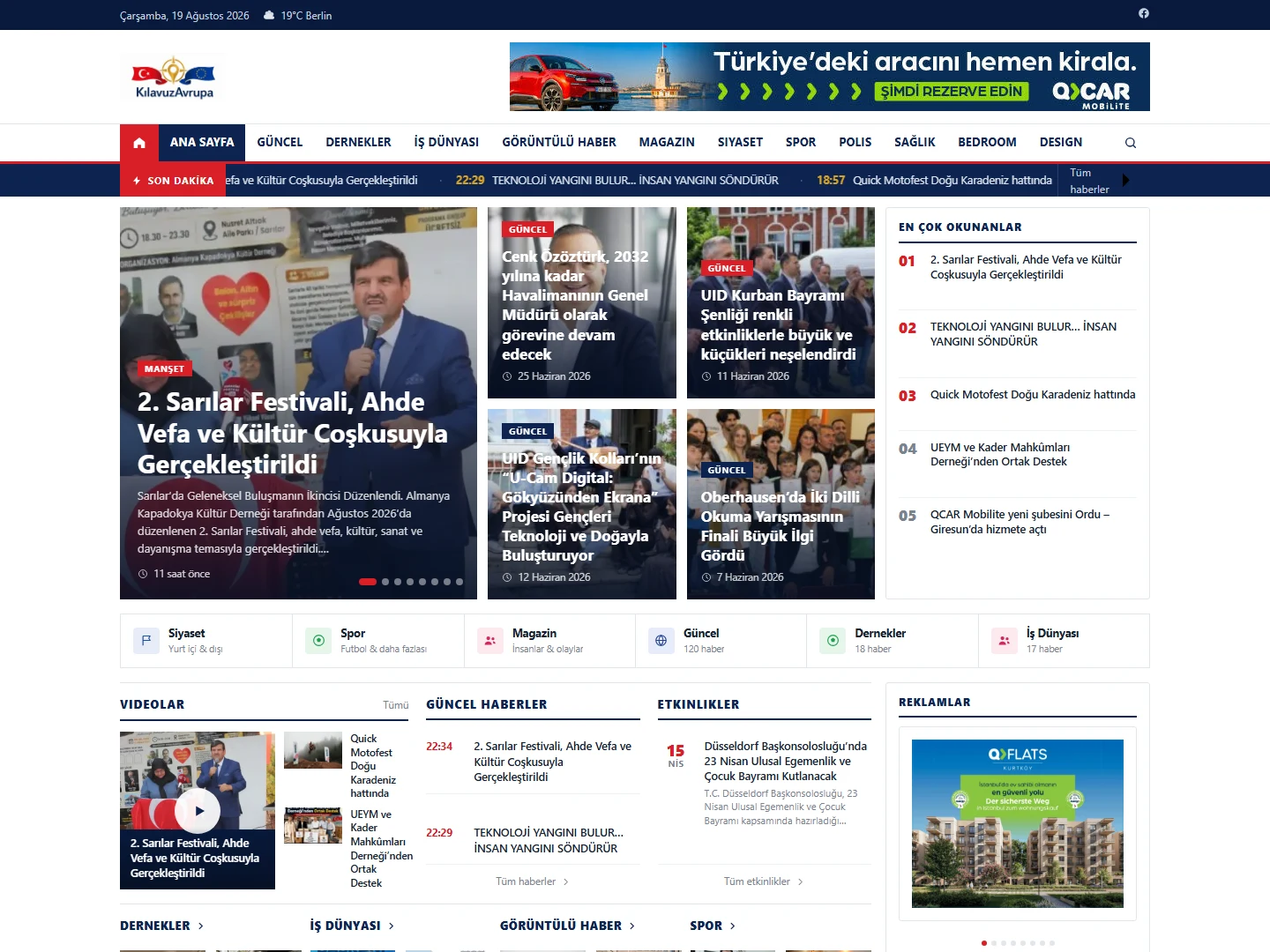 Kılavuz Avrupa haber portalı — SLN Web Tasarım tarafından hazırlanan web sitesi